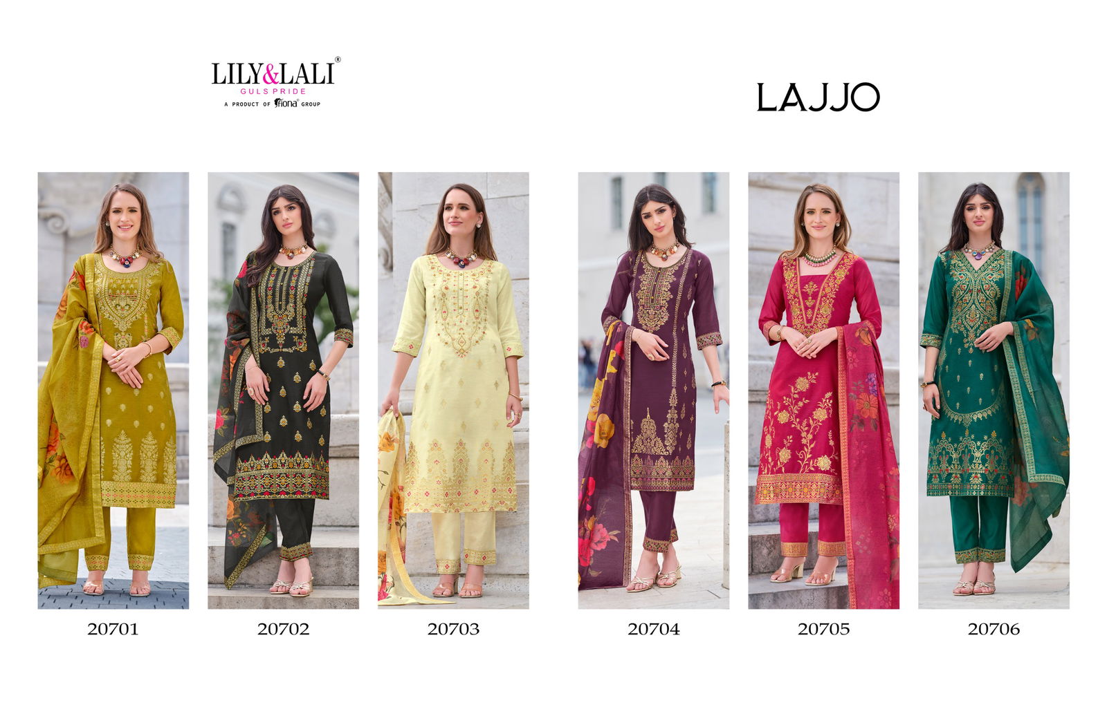 Lajjo By Lily And Lali Banarasi Jacquard Silk Readymade Suits Wholesale Online